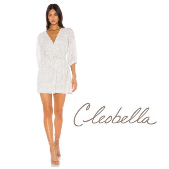 CLEOBELLA Sadie Striped Mini Dress in Ivory Medium - Picture 14 of 15